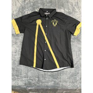 Anime Ape Anime-Inspired Button-Up Shirt XL Black & Yellow By Anime Ape